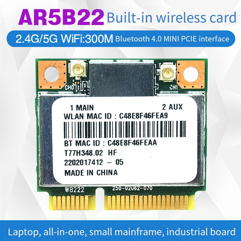 Tarjeta WiFi AR5B22 AR9462 + a - Antenna 2.4Ghz reseña y precio