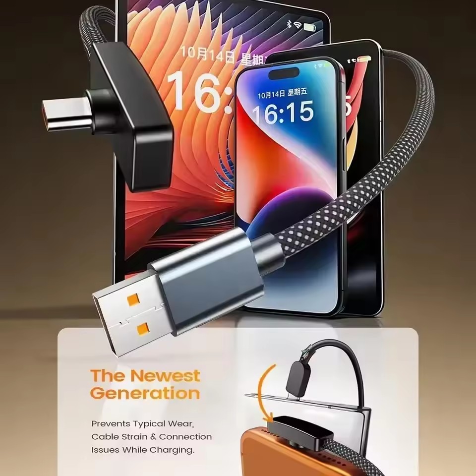 Cable USB tipo C de 90 grados, - Usb C Cable reseña y precio